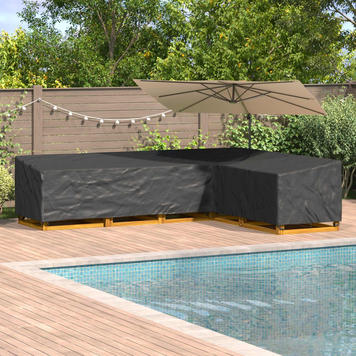 Möbelbezug Schwarz 355 x 275 x 80 cm 210D Oxford Stoff