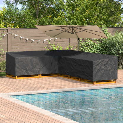 Möbelbezug 355 x 275 x 80 cm 210D Oxford Stoff L-Form Schwarz