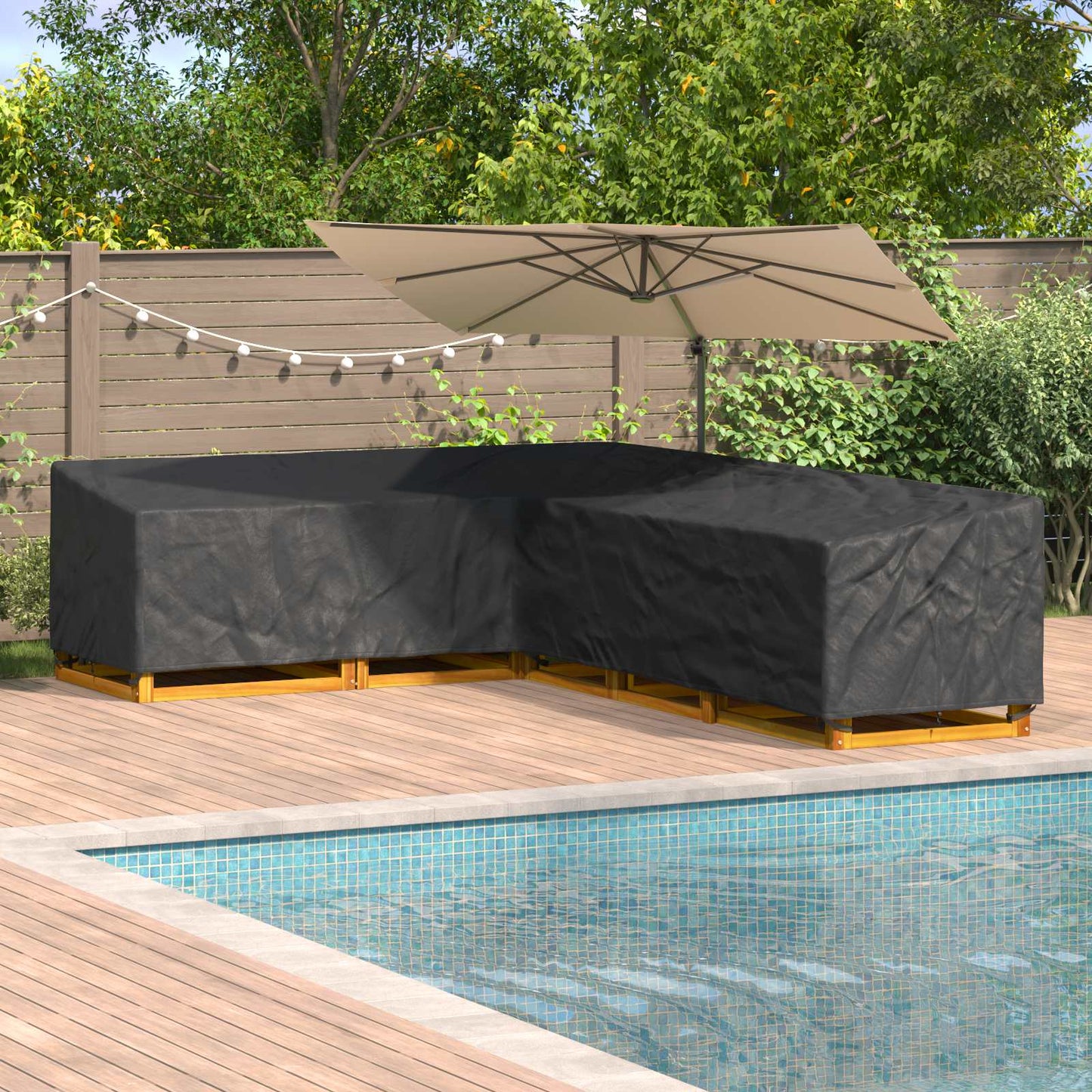 Möbelbezug Schwarz 355 x 275 x 80 cm 210D Oxford Stoff