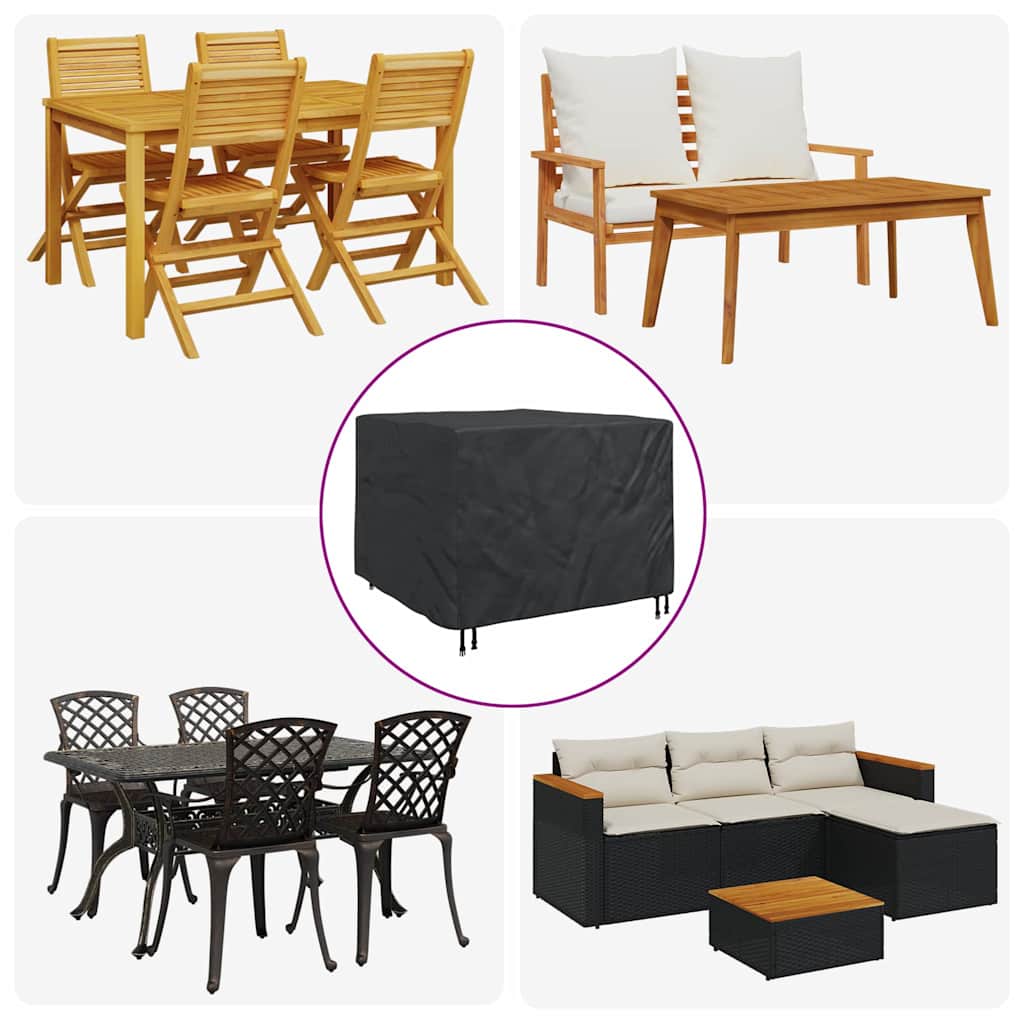 Möbelbezug Schwarz 125 x 125 x 74 cm 210D Oxford Stoff