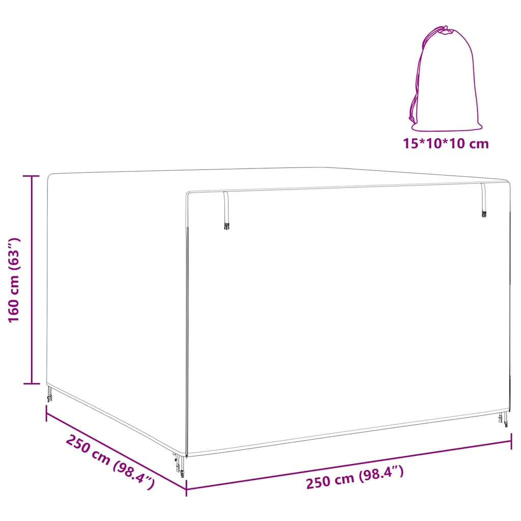 Hollywoodschaukel-Abdeckung 250 x 250 x 160 cm