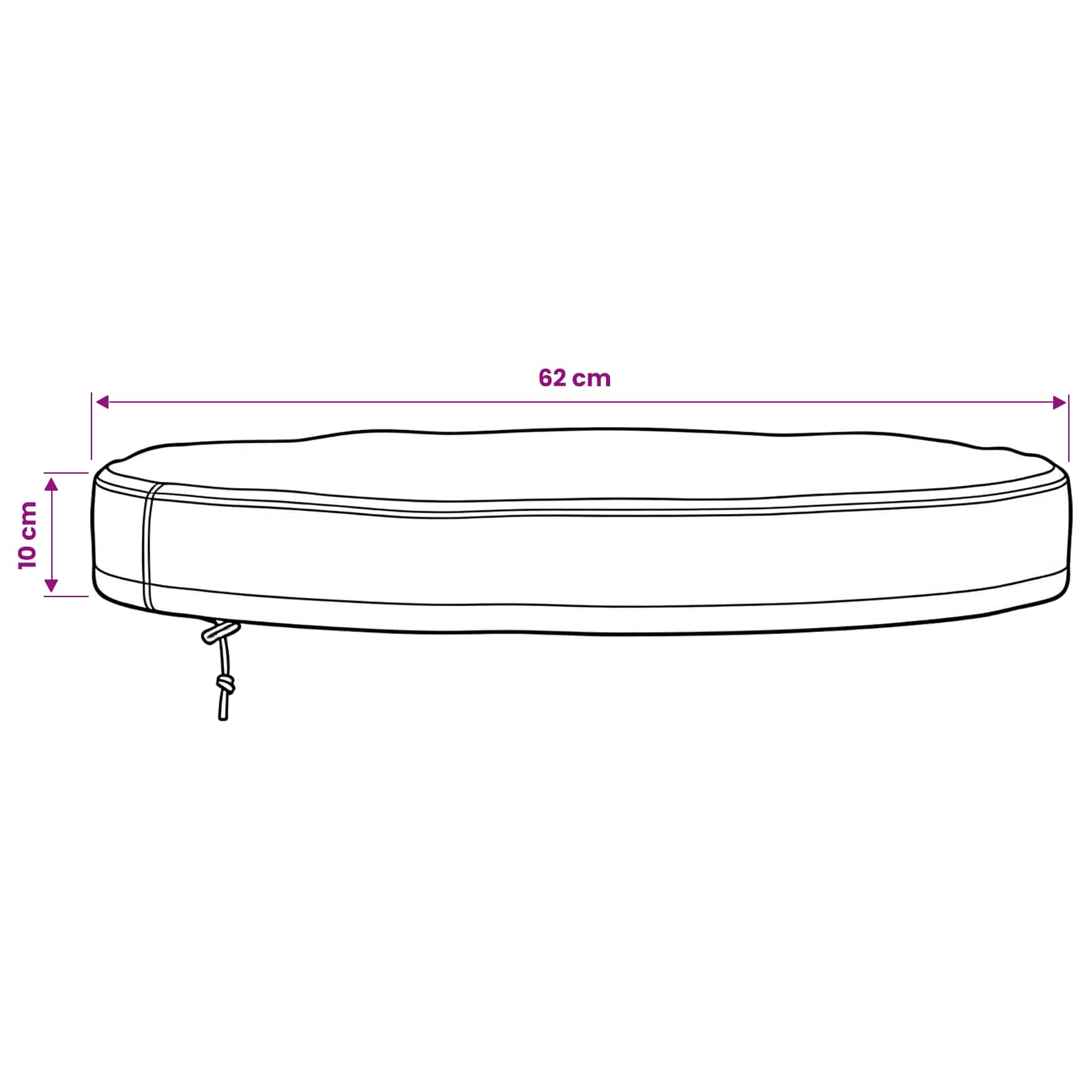 Abdeckung für den Tisch im Freien 62 x 62 x 10 cm