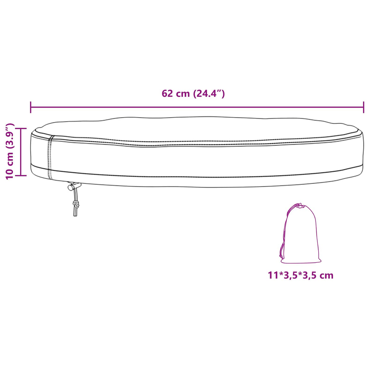 Abdeckung für den Tisch im Freien 62 x 62 x 10 cm