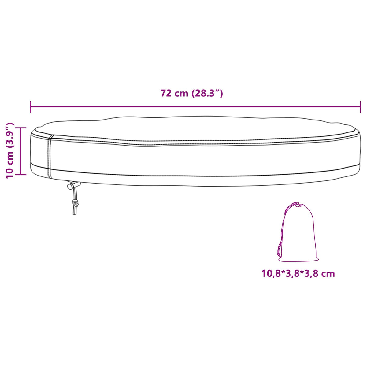 Abdeckung für den Tisch im Freien 72 x 72 x 10 cm