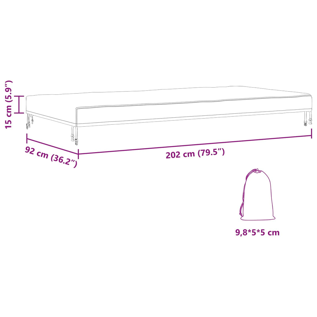 Tischdecken 202 x 92 x 15 cm Stoff Rechteckig Wasserdicht