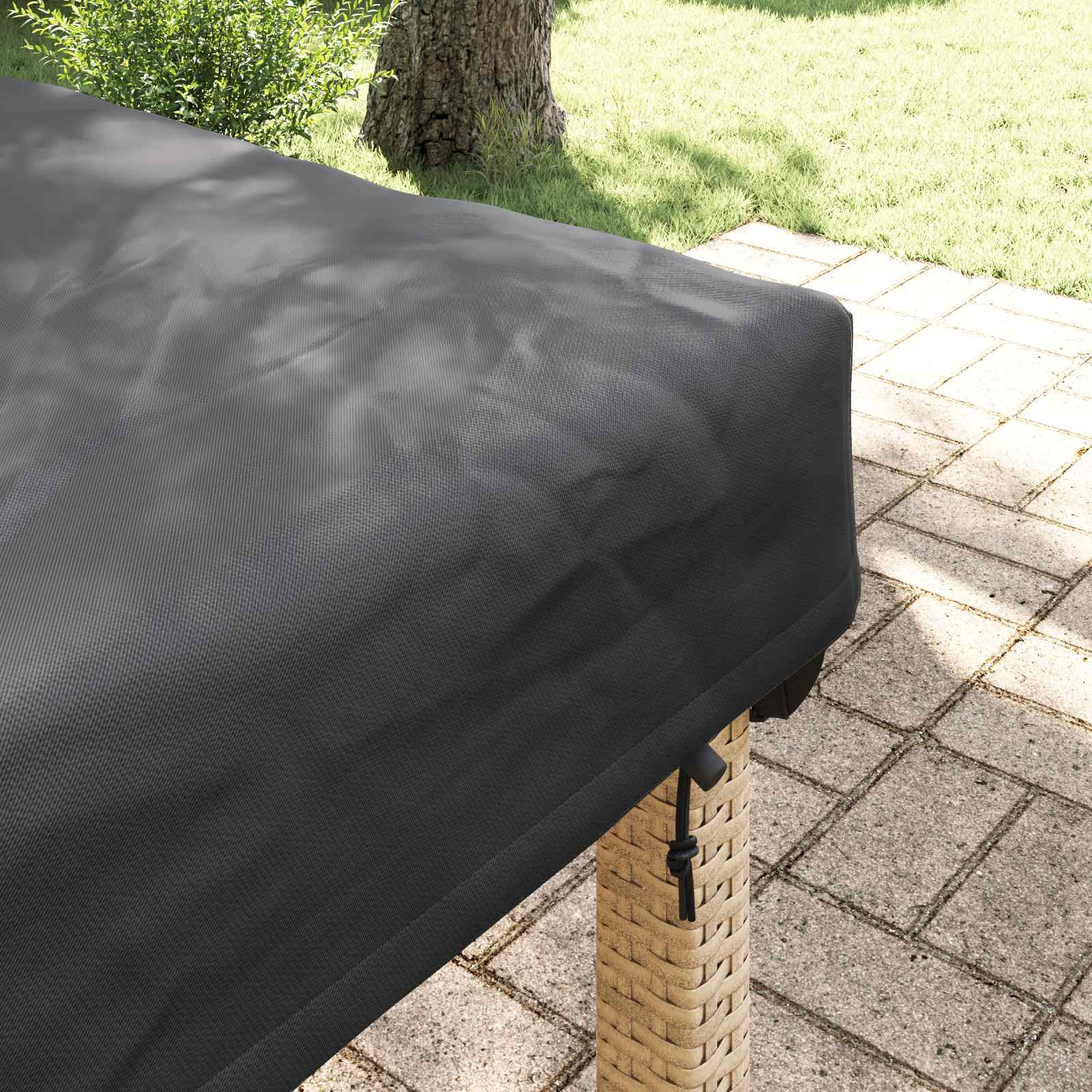 Tischdecken Uni Schwarz 202 x 102 x 15 cm Stoff