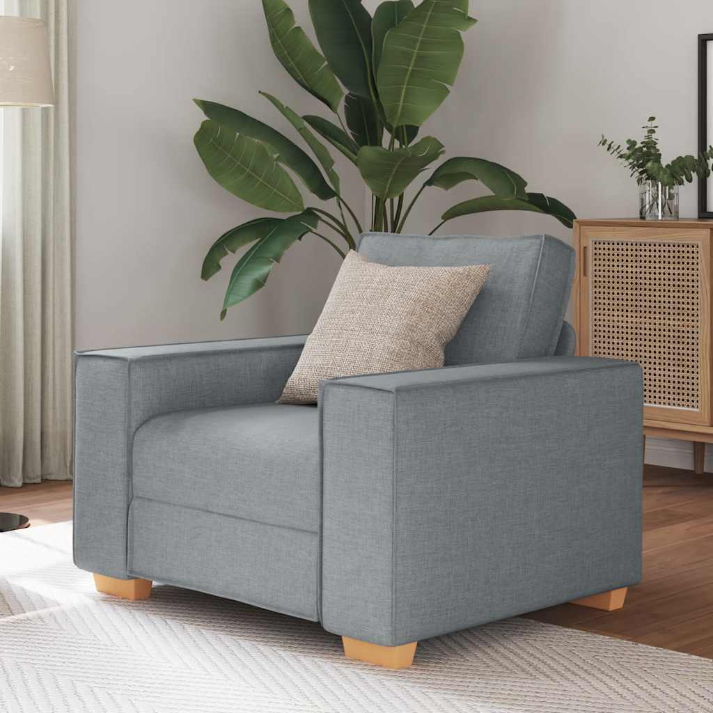 Sofa Stuhl Hellgrau 60 cm Stoff