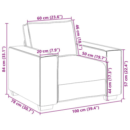Sofa Stuhl Dunkelgrau 100x78x84 cm Stoff