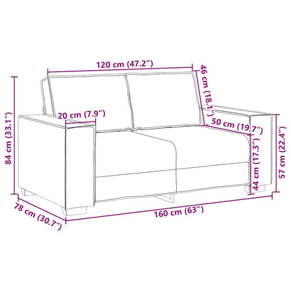 2-Sitzer Sofa Schwarz 160x78x84 cm Stoff