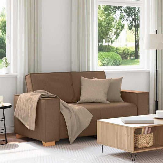 2-Sitzer Sofa Braun 120 cm Stoff