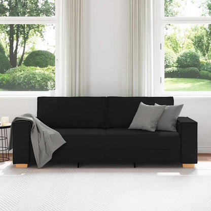 3-Sitzer-Sofa Schwarz 220x78x84 cm Stoff