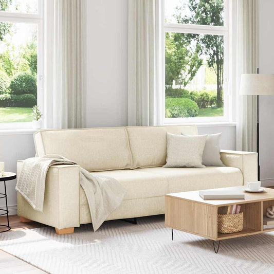 Sofa Stuhl mit Kissen mit Kissen Beige 220 x 78 x 84 cm Leinen