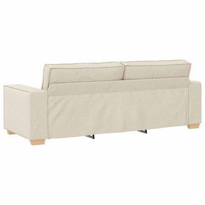3-Sitzer-Sofa Beige 220 cm Leinenmischgewebe