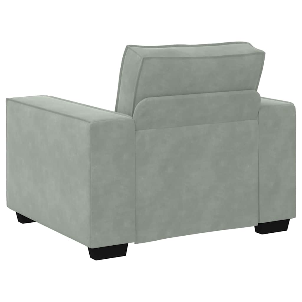 Fauteuil gris clair 60 cm velours