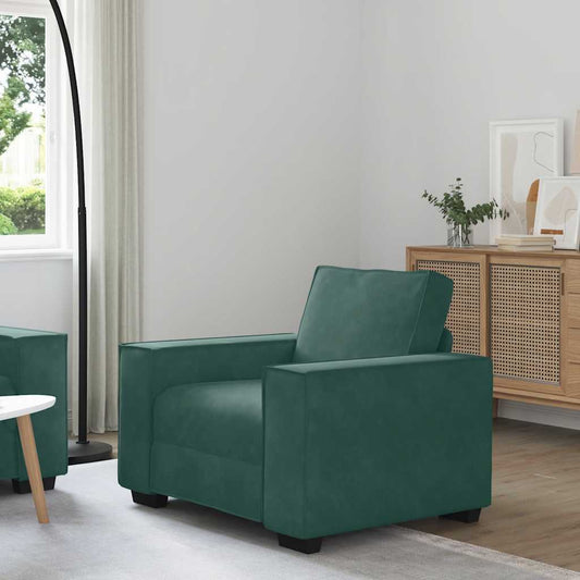 Fauteuil vert foncé 60 cm velours