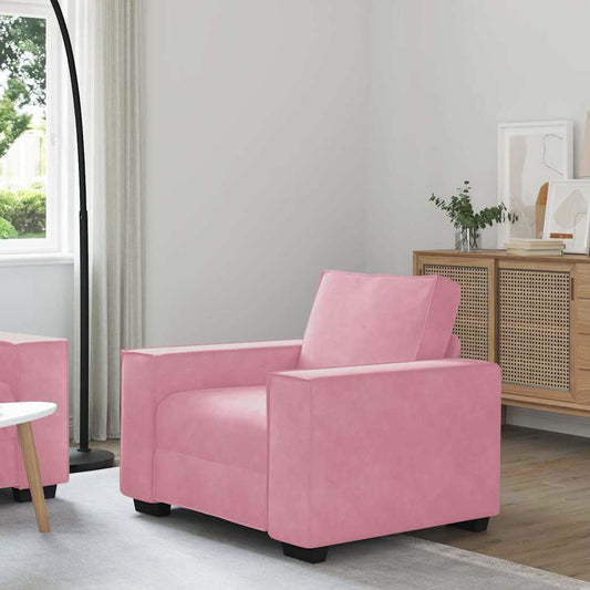 Fauteuil rose 60 cm velours