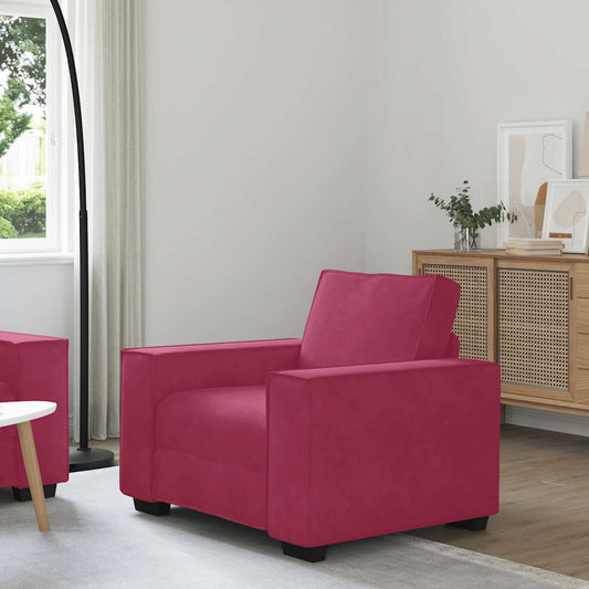 Fauteuil bordeaux 60 cm velours