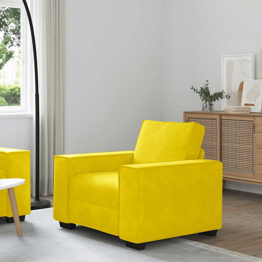Fauteuil jaune 60 cm velours