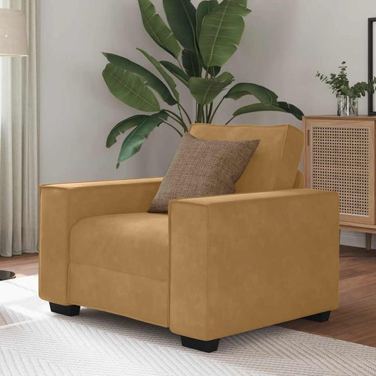 Fauteuil marron 60 cm velours