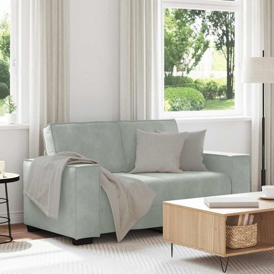 Canapé 2 places gris clair 120 cm velours