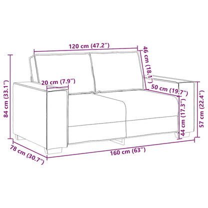 2-Sitzer-Sofa Dunkelgrau 160x78x84 cm Samt