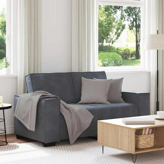 Canapé 2 places velours gris foncé 120 cm