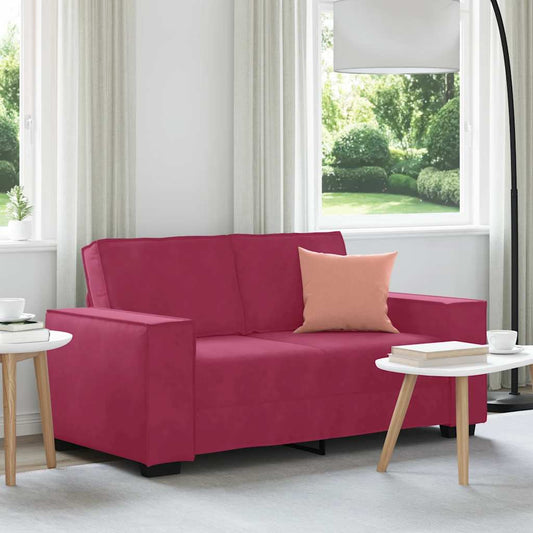 Canapé 2 places bordeaux 120 cm velours