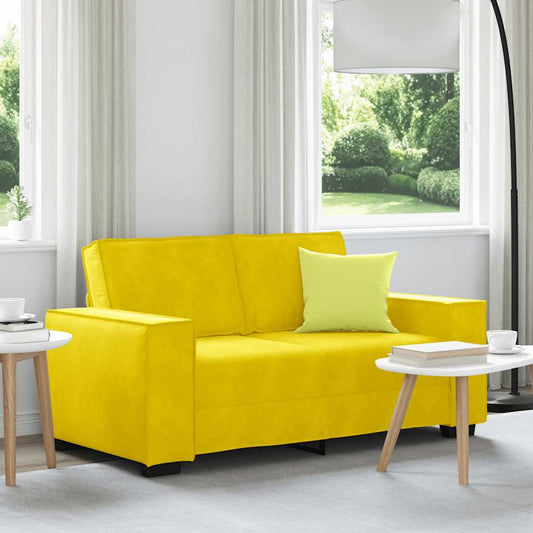 Canapé 2 places jaune 120 cm velours