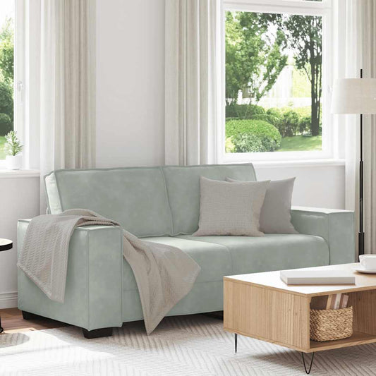 Canapé 2 places gris clair 140 cm velours