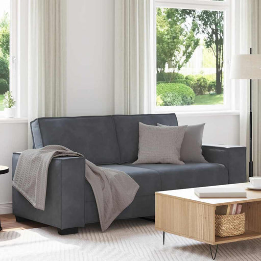 Canapé 2 places velours gris foncé 140 cm