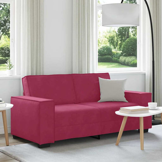 Canapé 2 places bordeaux 140 cm velours