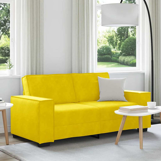 Canapé 2 places jaune 140 cm velours