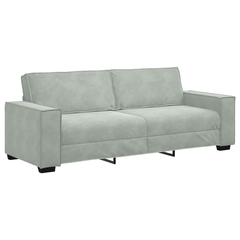 3-Sitzer-Sofa Hellgrau 220x78x84 cm Samt