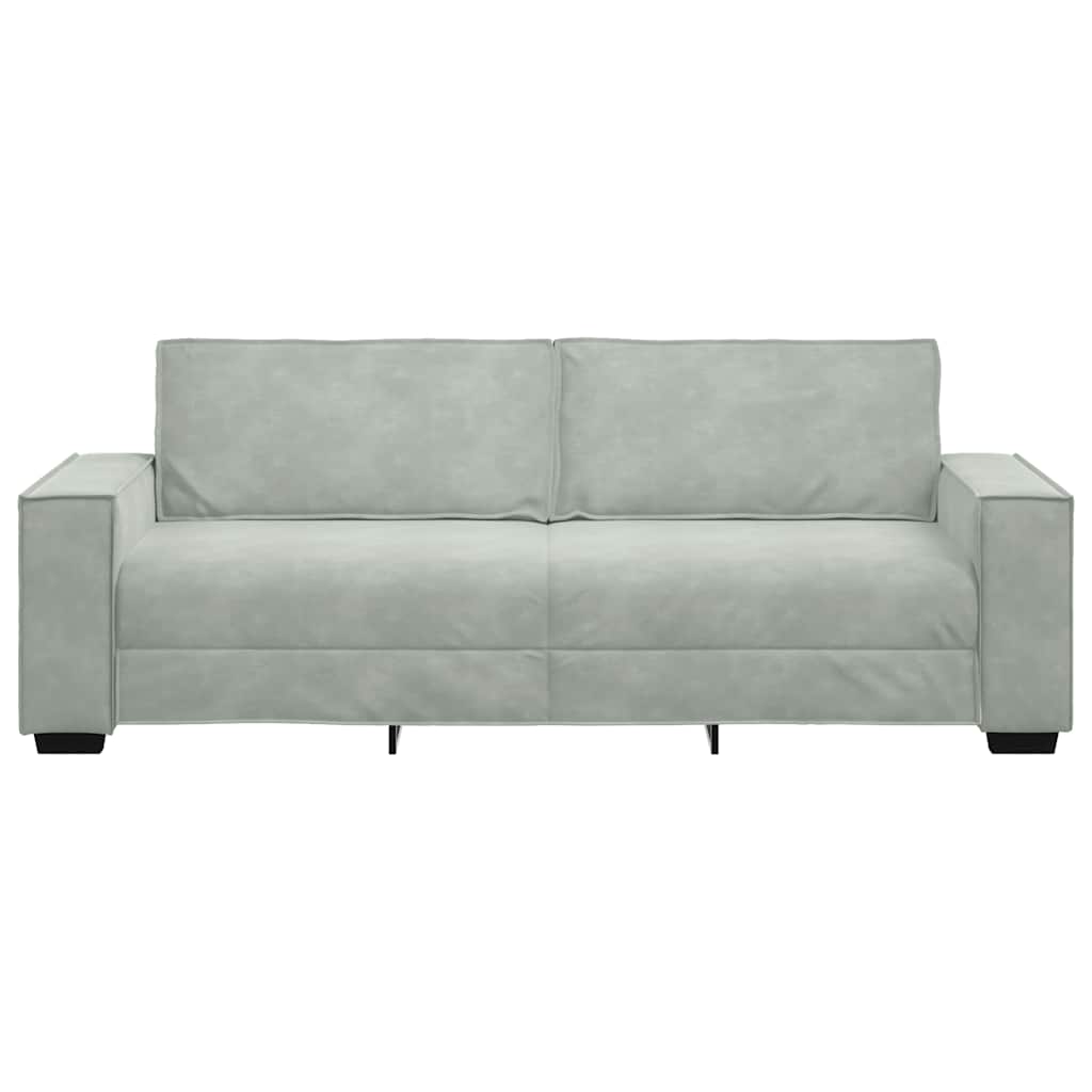 3-Sitzer-Sofa Hellgrau 220x78x84 cm Samt