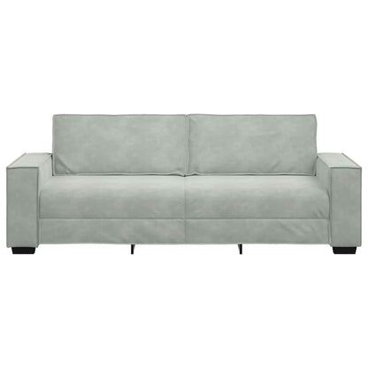 3-Sitzer-Sofa Hellgrau 220x78x84 cm Samt