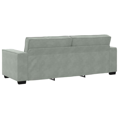 3-Sitzer-Sofa Hellgrau 220x78x84 cm Samt