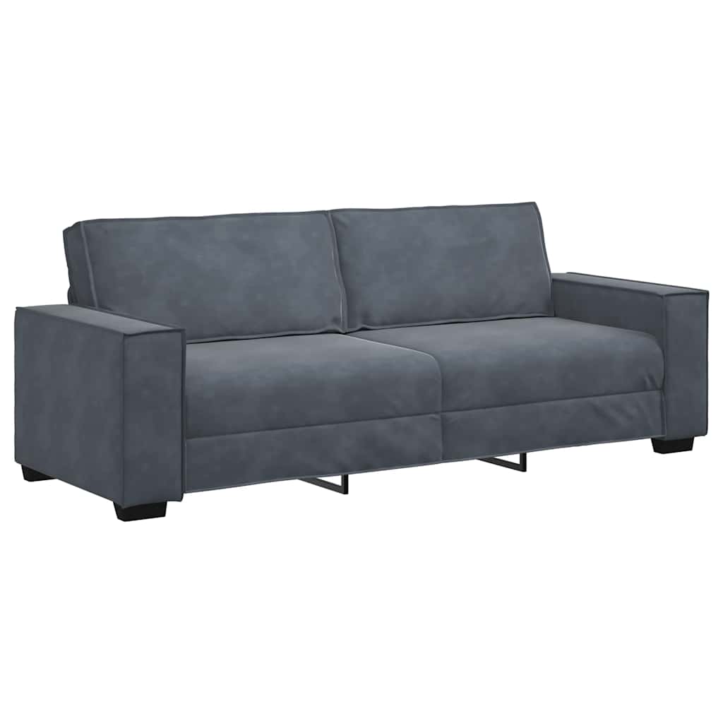 3-Sitzer-Sofa Dunkelgrau 220x78x84 cm Samt