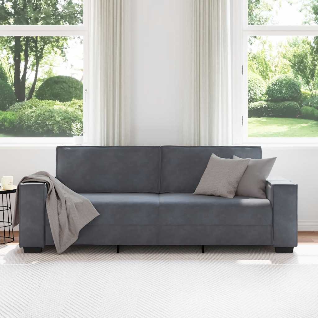 3-Sitzer-Sofa Dunkelgrau 220x78x84 cm Samt