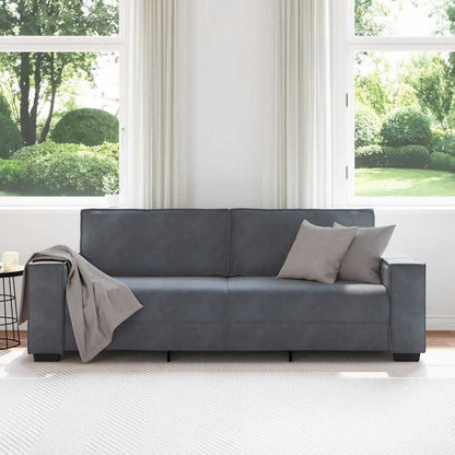 3-Sitzer-Sofa Dunkelgrau 220x78x84 cm Samt