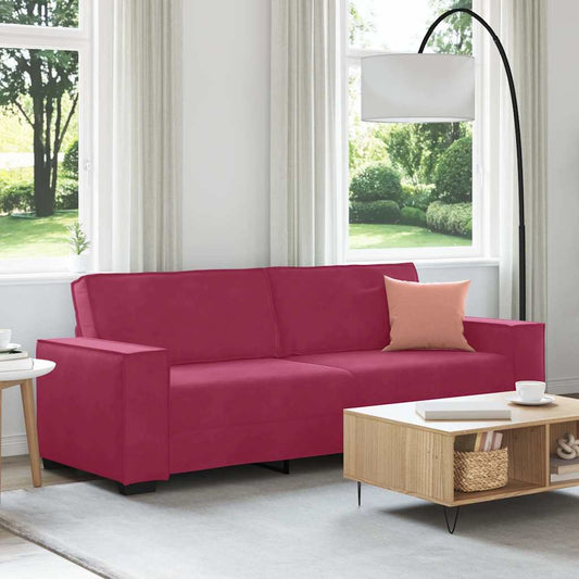 Canapé 3 places bordeaux 180 cm velours