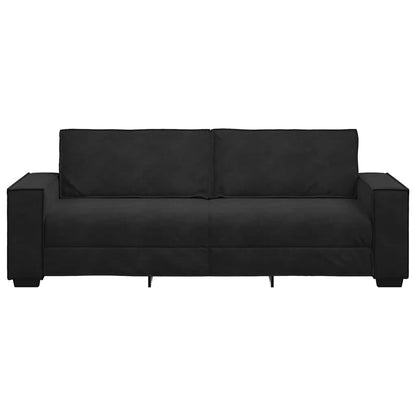 3-Sitzer-Sofa Schwarz 220x78x84 cm Samt