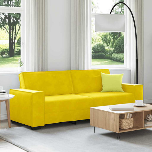 Canapé 3 places jaune 180 cm velours