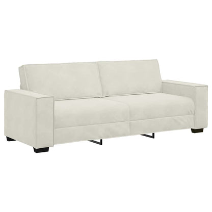 3-Sitzer-Sofa Creme 220x78x84 cm Samt