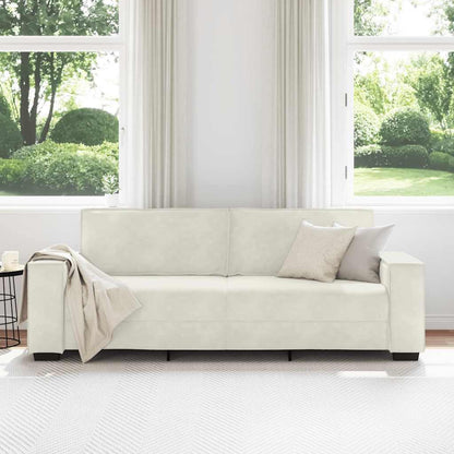 3-Sitzer-Sofa Creme 220x78x84 cm Samt