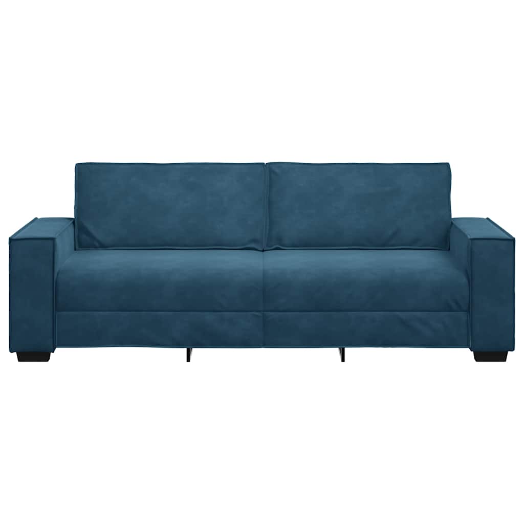 3-Sitzer-Sofa Blau 220x78x84 cm Samt