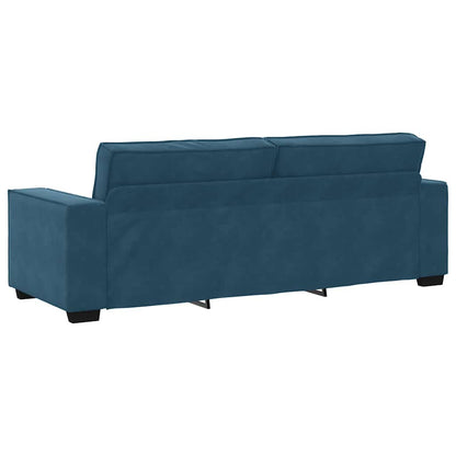 3-Sitzer-Sofa Blau 220x78x84 cm Samt