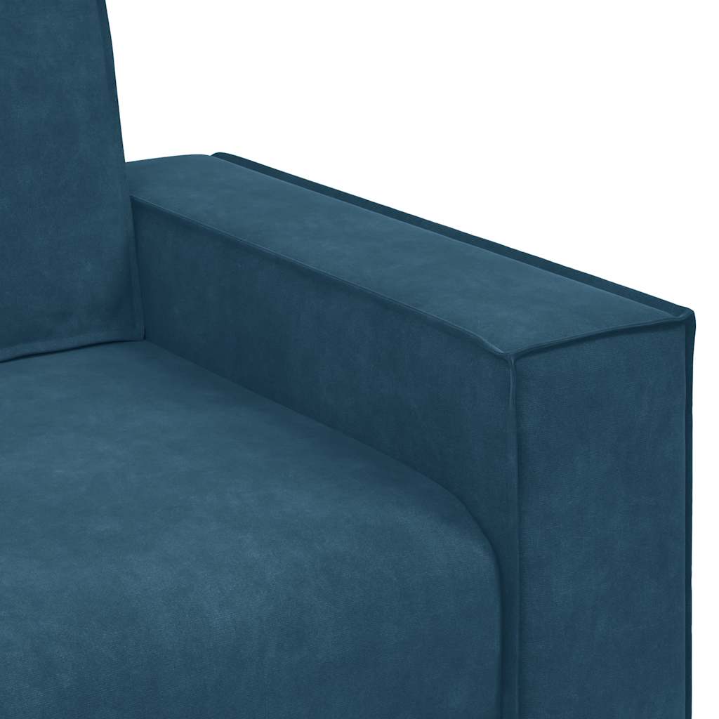 3-Sitzer-Sofa Blau 220x78x84 cm Samt