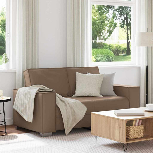 Loveseat Sofa 120 cm mit Kissen Cappuccino Kunstleder