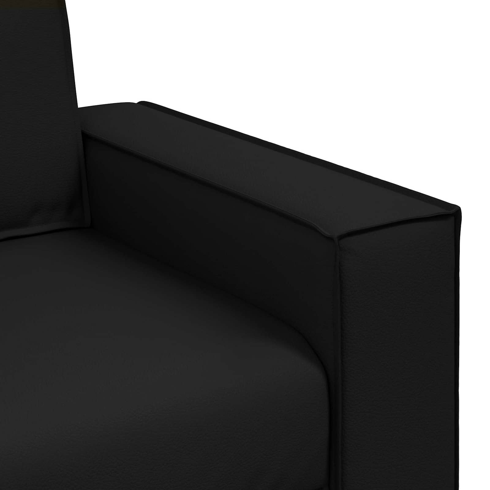 Zweisitzer-Sofa Schwarz 180 cm Kunstleder