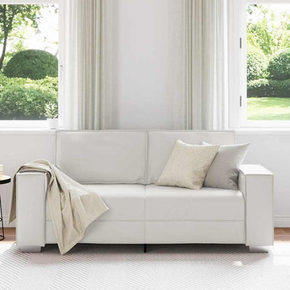 Zweisitzer-Sofa Weiß 180 cm Kunstleder